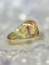Watermelon Bi color Tourmaline Cocktail Ring with emeralds and sapphires in 14 Ct Gold (Exclusive to Tomfoolery London)