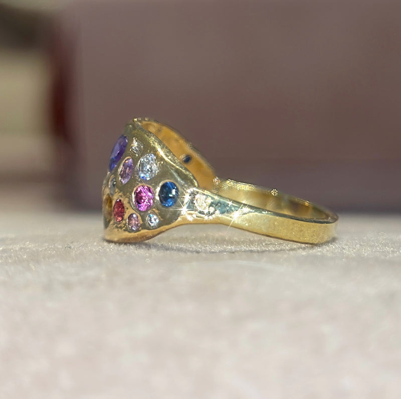 “Galaxy” Dome Abstract Cocktail Ring 18 Ct Gold  (Available at Madlords, Paris)