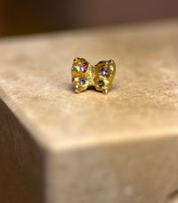 Baby Butterfly Studs Pastel Sapphires in 18 Ct Gold (Pair)
