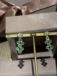 Pebbles Emerald Bezel Set Earrings with Diamonds 18 Ct Gold