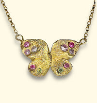 Butterfly Pastel Sapphires Necklace (Available at Tomfoolery)