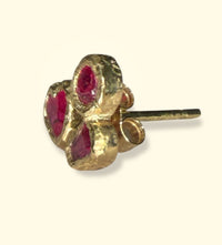 Puzzle Abstract Art Rubies 18 Ct Yellow Gold Stud (Single) (Available at Stardust, London 101 Walton Street)