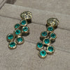 Pebbles Emerald Bezel Set Earrings with Diamonds 18 Ct Gold
