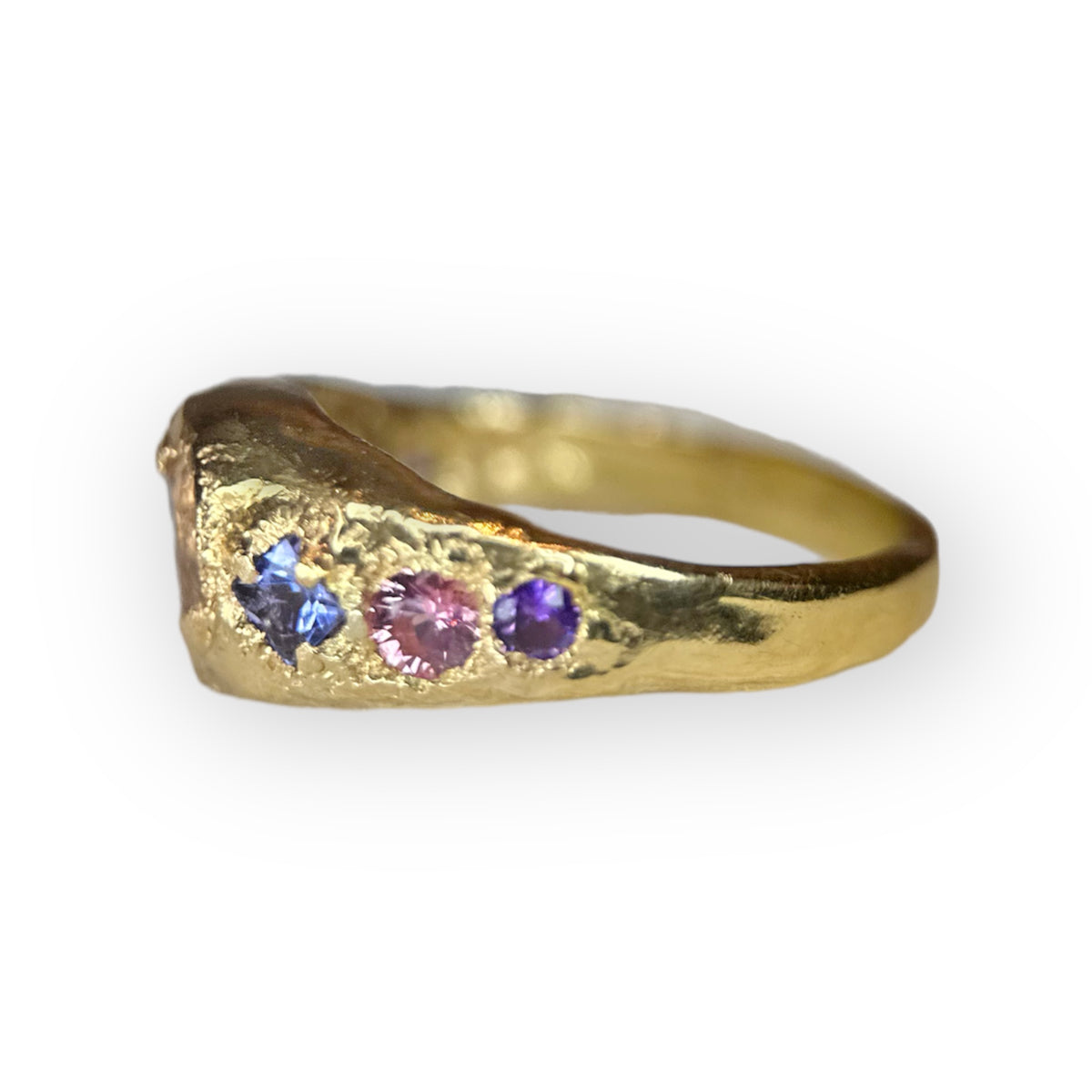 Pink Tourmaline Heart Ring “Cupids Love” 18 ct Gold (Exclusive to Tomfoolery London)
