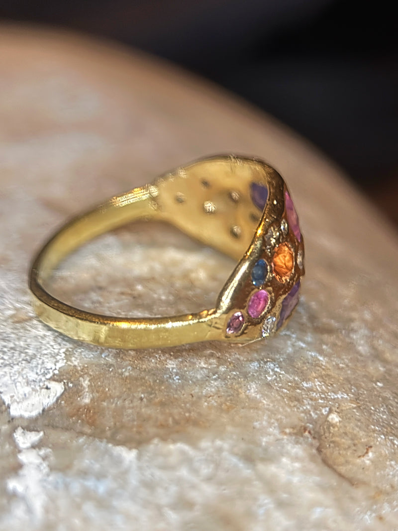 “Galaxy” Dome Abstract Cocktail Ring 18 Ct Gold  (Available at Madlords, Paris)