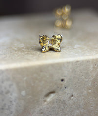 Baby butterfly Studs Reverse Set Baguette diamonds