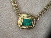 GIA Certified 2.9 Cts Colombian Emerald Half Bezel Set- Cuban Links Chain necklace & choker in 19 Ct Gold