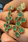 Pebbles Emerald Bezel Set Earrings with Diamonds 18 Ct Gold