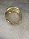 2.5 Cts Paraiba Cabochon Cigar Ring Band 18 Ct Yellow Gold