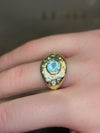 1 Cts Paraiba Eye Ring with Diamonds 18 Ct Gold  (Available at Madlords, Paris)