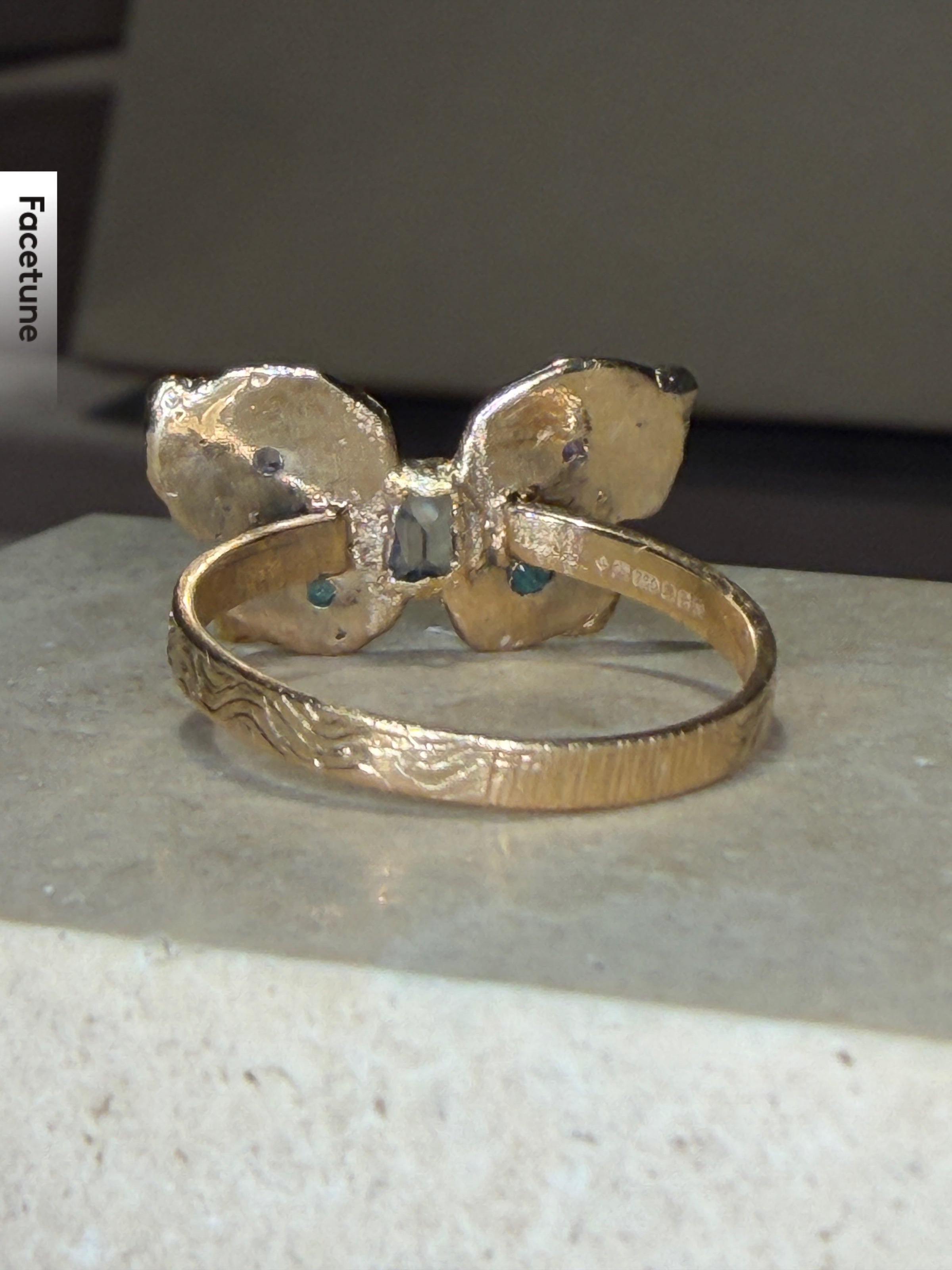 “Happiness” Butterfly Ring Sapphires, Paraibas and Diamonds in 18 Ct Gold (Available at Tomfoolery London)