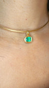2.24 Cts Emerald Cushion Cut Wire Collar Chain 18 Ct Gold