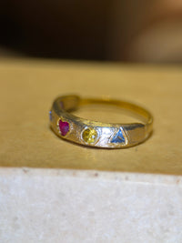 Cubism Abstract Ring Band 18 Ct Yellow Gold