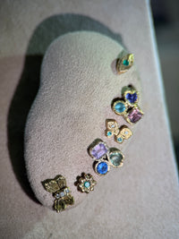 Abstract Puzzle  Mismatched Sapphire Earrings (Pair)