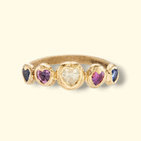 Sapphire Hearts Bubble Band 18 Ct Gold (available at Tomfoolery London)