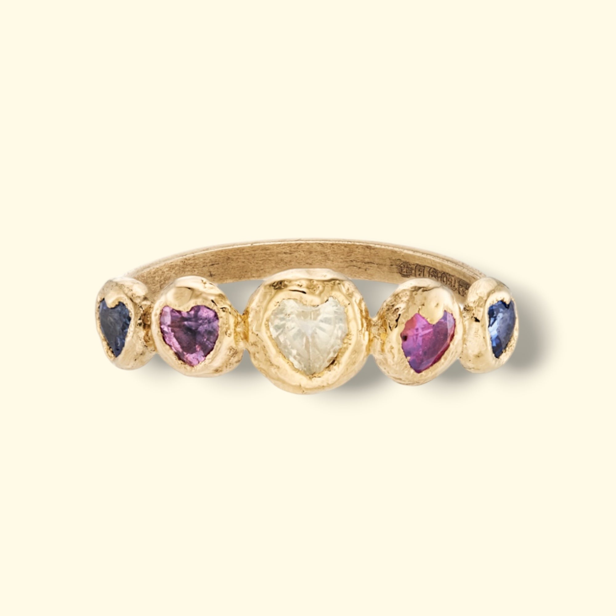 Sapphire Hearts Bubble Band 18 Ct Gold (available at Tomfoolery London)
