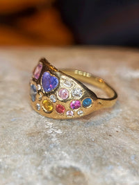 “Galaxy” Dome Abstract Cocktail Ring 18 Ct Gold  (Available at Madlords, Paris)