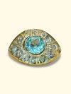 1 Cts Paraiba Eye Ring with Diamonds 18 Ct Gold  (Available at Madlords, Paris)