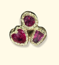 Puzzle Abstract Art Rubies 18 Ct Yellow Gold Stud (Single) (Available at Stardust, London 101 Walton Street)