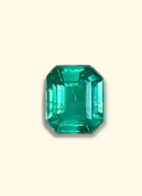 IGI certified 1.3 Cts Zambian Emerald in Emerald Cut Medium Bright Green