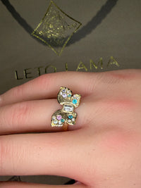 “Happiness” Butterfly Ring Sapphires, Paraibas and Diamonds in 18 Ct Gold (Available at Tomfoolery London)