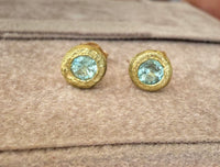 Paraiba Tourmaline Studs 18 Ct Yellow Gold Collected — Bespoke Variations Available