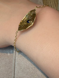 2 in 1 Blue Sapphire Eye Bracelet or Necklace 18 Ct Gold