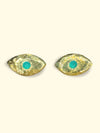 Brazilian Neon Blue Paraiba Tourmaline Princess Eye Stud Earrings (Pair)  (Available at Madlords, Paris)