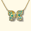 Emeralds & Diamonds Butterfly Necklace 18 Ct Gold (Available at Madlords, Paris)