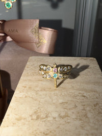 Dragonfly Diamonds Paraiba and Pink Sapphire 18 Ct Gold Ring (Available at Stardust London, 101 Walton Street)