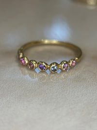 Purple Pastel Pink Purple Sapphires Bubble Band 18 Ct Yellow Gold