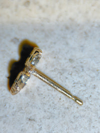 Baby Butterfly Paraiba Tourmaline and Diamonds 18 Ct Gold Stud