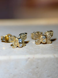 Baby Butterfly Diamonds Studs 18 Ct Yellow Gold (Pair) (Available at Stardust 101 Walton Street, London)