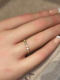 Purple Pastel Pink Purple Sapphires Bubble Band 18 Ct Yellow Gold