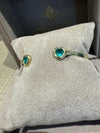 1.35 Cts Emerald Hearts Toi & Moi Love Bracelet Bangle 18 Ct Gold - Collected — Bespoke Variations Available