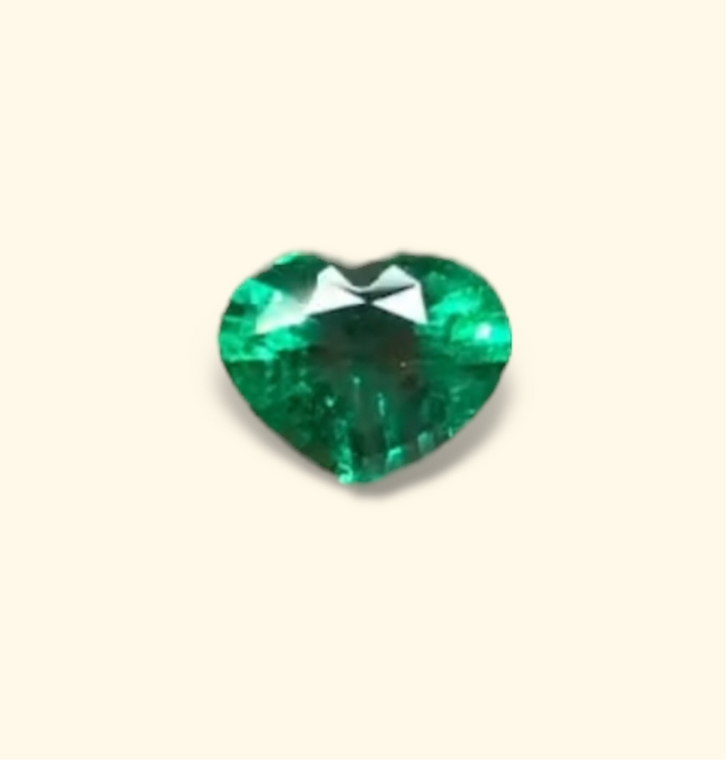 Loose Alpine Green Natural Colombian Emerald Heart 1.4 Cts
