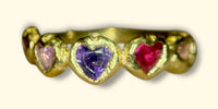 Sapphire Hearts Bezel Band Bubbles 18 Ct Gold