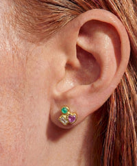 Puzzle Abstract Art Stud Sapphires & Brazilian Paraiba Cabochon 18 Ct Gold (Available at Stardust, London 101 Walton Street)