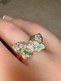 “Happiness” Butterfly Ring Sapphires, Paraibas and Diamonds in 18 Ct Gold (Available at Tomfoolery London)