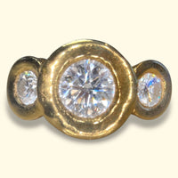 3 Ct Diamond Trilogy - E VVSI GIA Certified in 22 Ct Yellow Gold