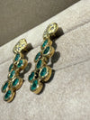 Pebbles Emerald Bezel Set Earrings with Diamonds 18 Ct Gold