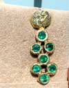 Pebbles Emerald Bezel Set Earrings with Diamonds 18 Ct Gold