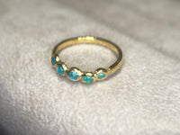 Bubbles Brazilian Neon Blue Paraiba Tourmaline Round Cabochons Bezel Band 18 Ct Gold