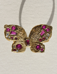 Rubies butterfly ring with Diamonds in 18 Ct Gold (Available At Tomfoolery London)