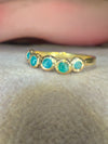 Bubbles Brazilian Neon Blue Paraiba Tourmaline Round Cabochons Bezel Band 18 Ct Gold