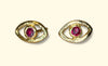 Ruby Eye Studs 18 Ct Yellow Gold (Available at Madlords, Paris)