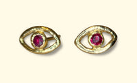 Ruby Eye Studs 18 Ct Yellow Gold (Available at Madlords, Paris)