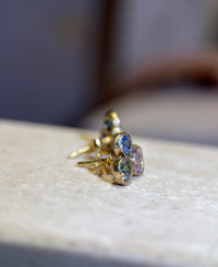 Abstract Puzzle  Mismatched Sapphire Earrings (Pair)