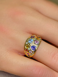 “Galaxy” Dome Abstract Cocktail Ring 18 Ct Gold  (Available at Madlords, Paris)