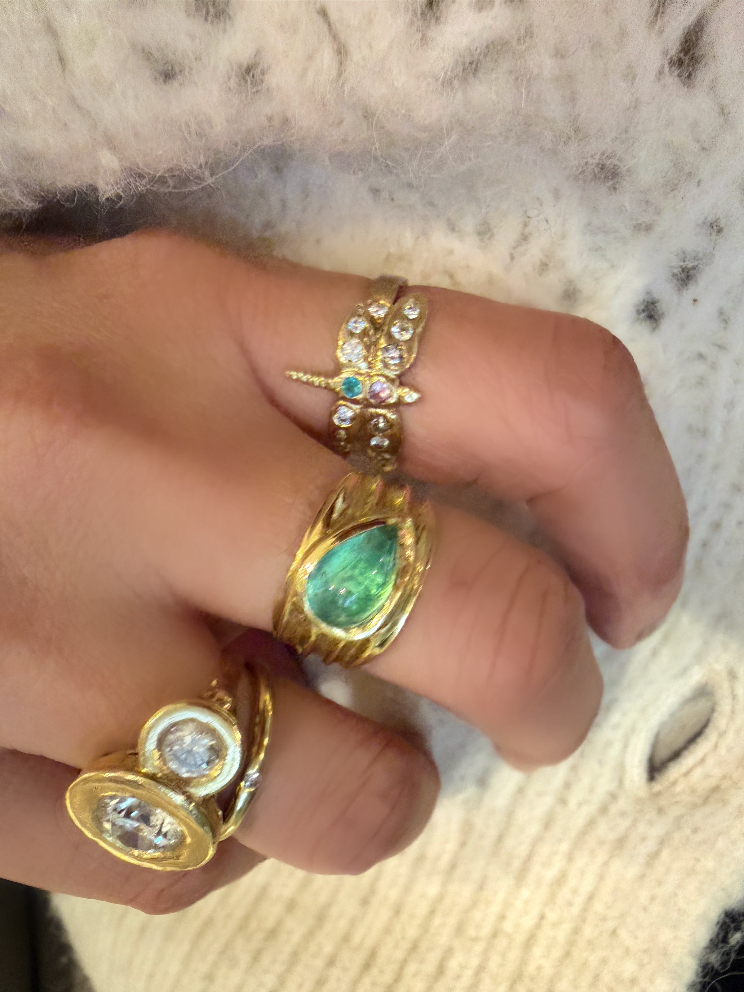 Dragonfly Diamonds Paraiba and Pink Sapphire 18 Ct Gold Ring (Available at Stardust London, 101 Walton Street)